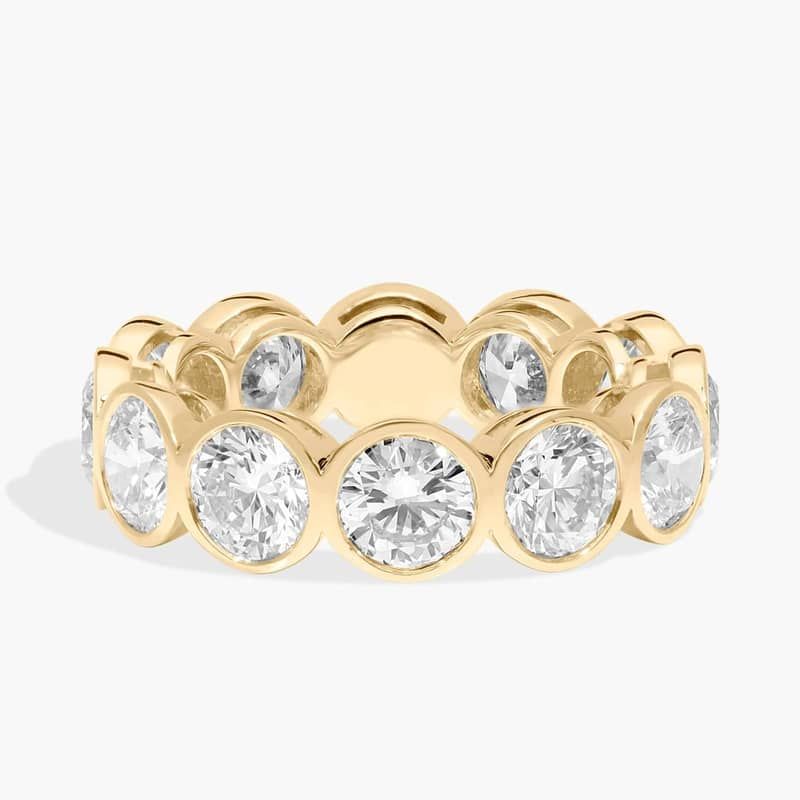 Bezel Eternity Ring With 6 CTW Round Cut Diamonds in 14K Yellow Gold (5.8mm)
