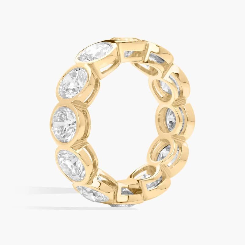 Bezel Eternity Ring With 6 CTW Round Cut Diamonds in 14K Yellow Gold (5.8mm)
