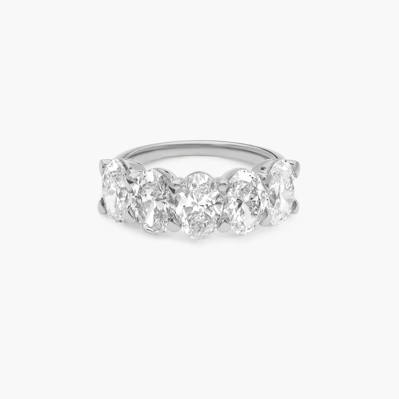 Oval Lab-Grown Diamond Five-Stone Ring in 14K White Gold (5 ct. tw.)