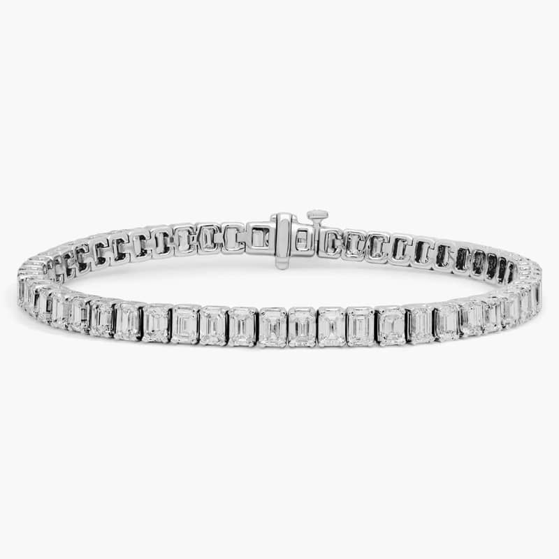 Emerald Diamond Tennis Bracelet in 14k White Gold (12 ct. tw.)