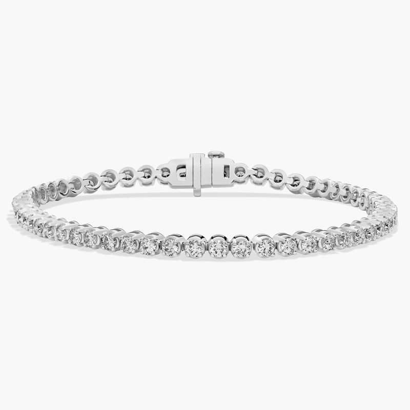 7 " Four Prong Lab-Grown Diamond Tennis Bracelet In 14k White Gold (3 Ct. - F-G / VS2-SI1)