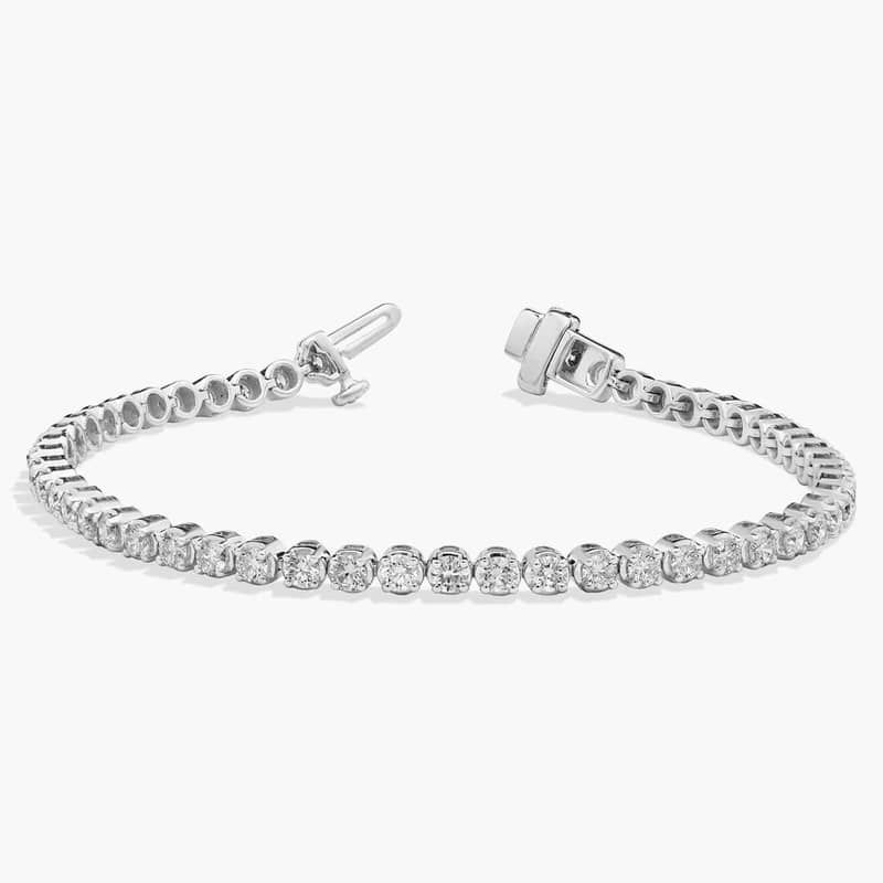 7 " Four Prong Lab-Grown Diamond Tennis Bracelet In 14k White Gold (3 Ct. - F-G / VS2-SI1)
