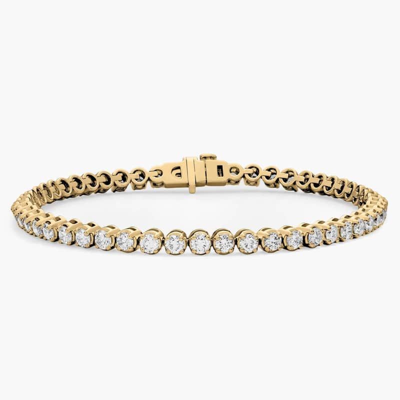 7 " Four Prong Lab-Grown Diamond Tennis Bracelet In 14K Yellow Gold (5 Ct. tw. - F-G / VS2-SI1)