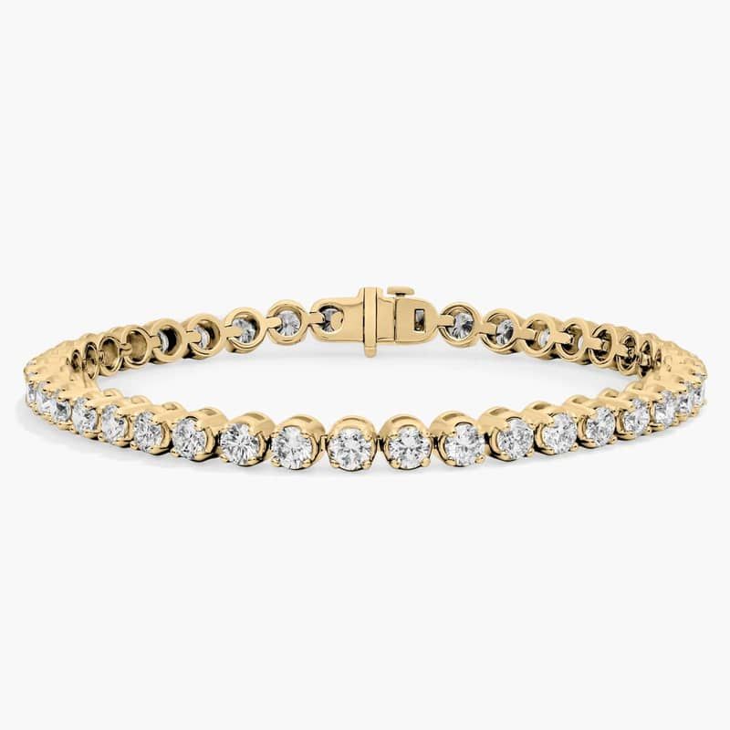7 " Four Prong Lab-Grown Diamond Tennis Bracelet In 14K Yellow Gold (7 Ct. tw. - F-G / VS2-SI1)