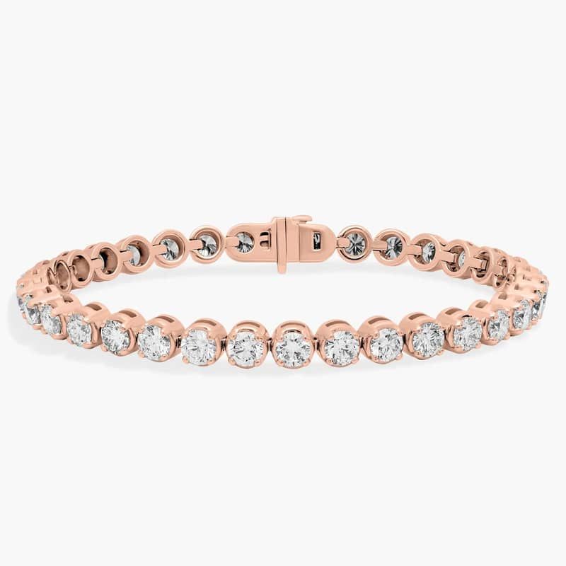 7 " Four Prong Diamond Tennis Bracelet In 14K Rose Gold (10 Ct. tw. - H-I / SI1-SI2)