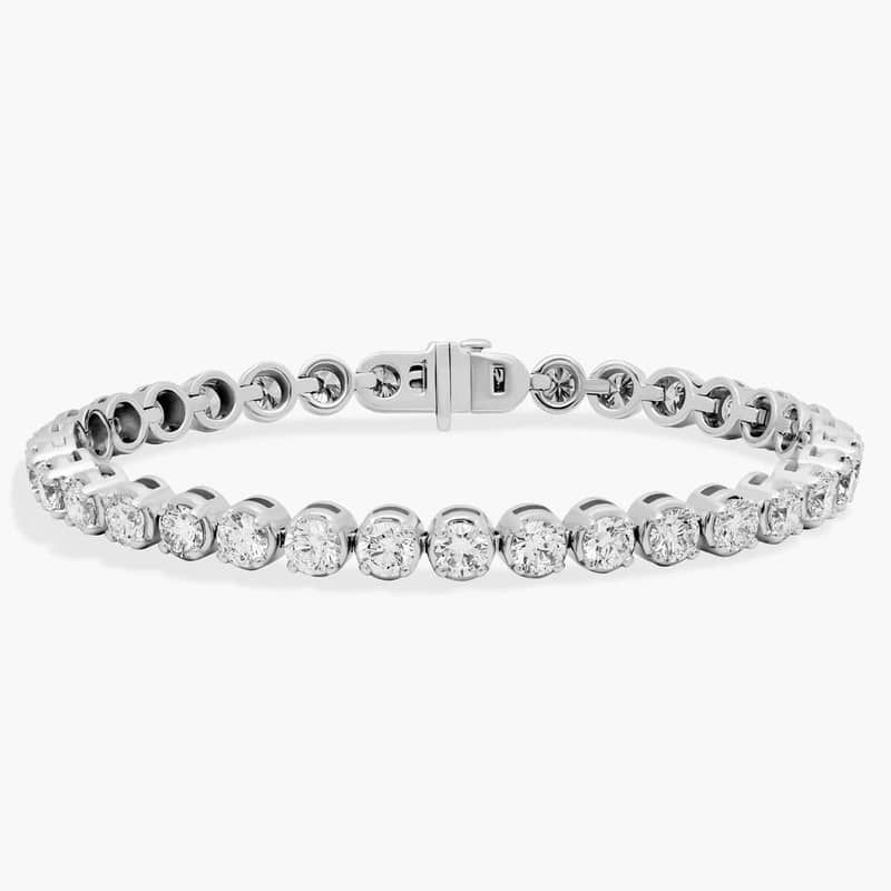 7 " Four Prong Lab-Grown Diamond Tennis Bracelet In 14k White Gold (10 Ct. - F-G / VS2-SI1)