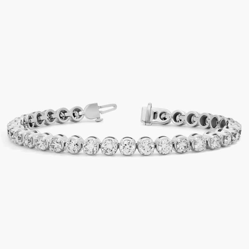 7 " Four Prong Lab-Grown Diamond Tennis Bracelet In 14k White Gold (10 Ct. - F-G / VS2-SI1)