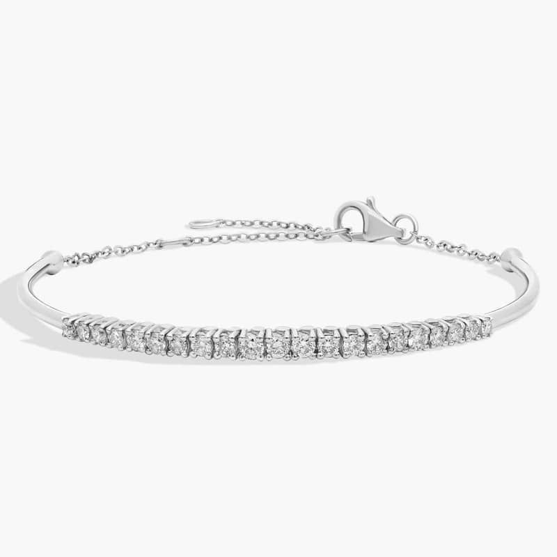 Diamond Flex Bar Bracelet in 14k White Gold (1/2 ct. tw)