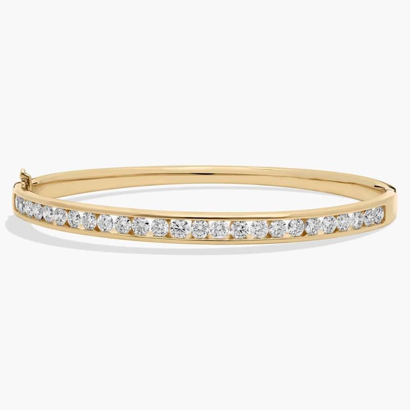 Lab Grown Diamond Channel-Set Bangle Bracelet in 14k Yellow Gold (3 ct. tw.)