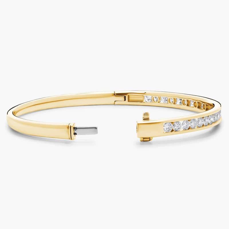 Lab Grown Diamond Channel-Set Bangle Bracelet in 14k Yellow Gold (3 ct. tw.)