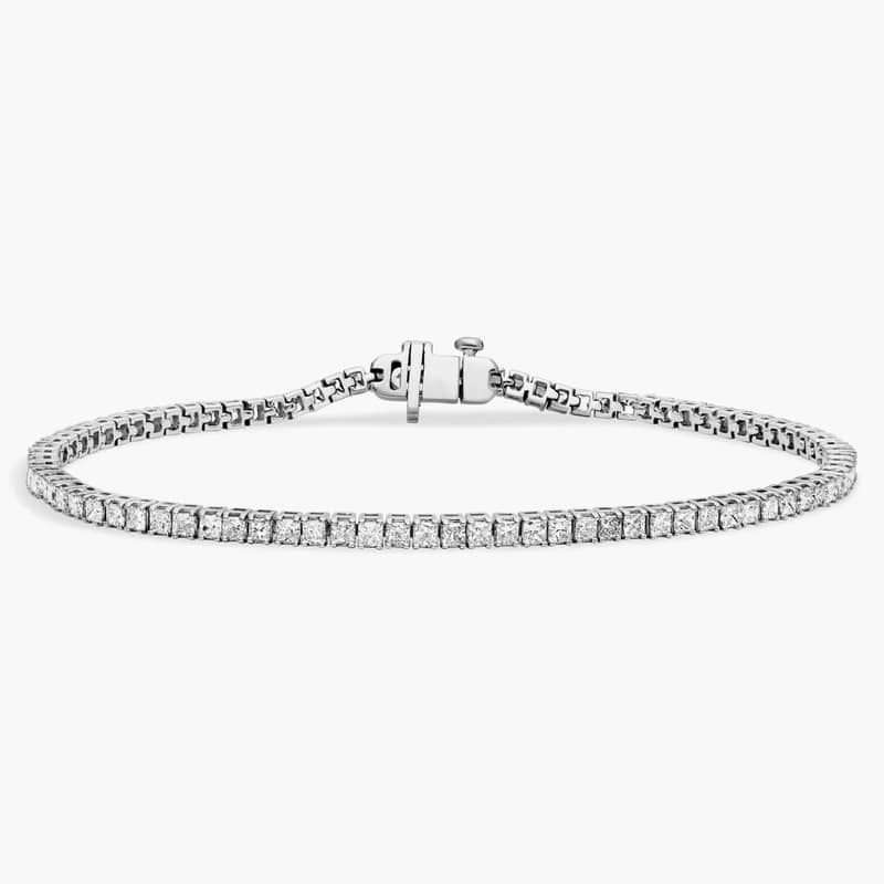 Lab Grown Diamond Princess-Cut Tennis Bracelet in 14k White Gold (3 ct. tw.)