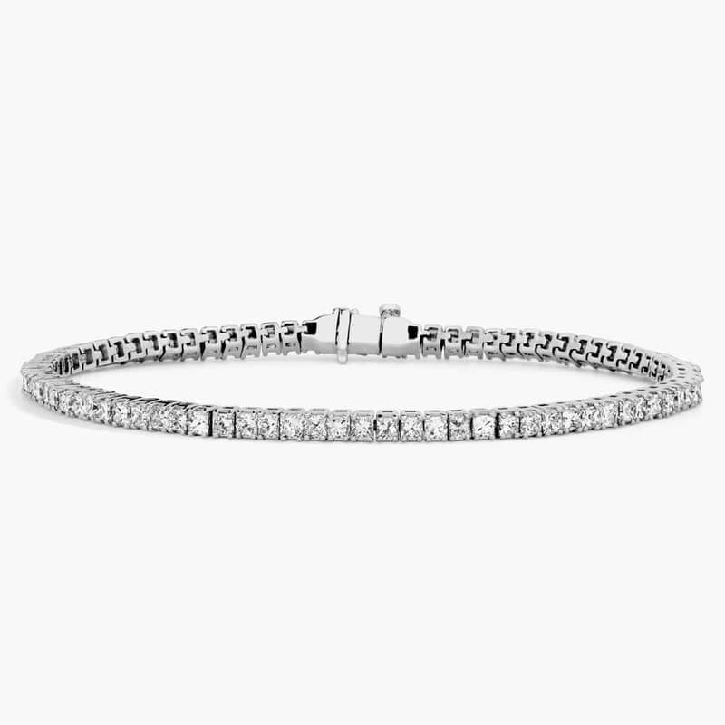 Lab Grown Diamond Princess-Cut Tennis Bracelet in 14k White Gold (5 ct. tw.)