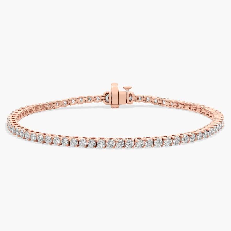 7 " Two-Prong Diamond Tennis Bracelet In 14K Rose Gold (3 Ct. tw. - H-I / SI1-SI2)