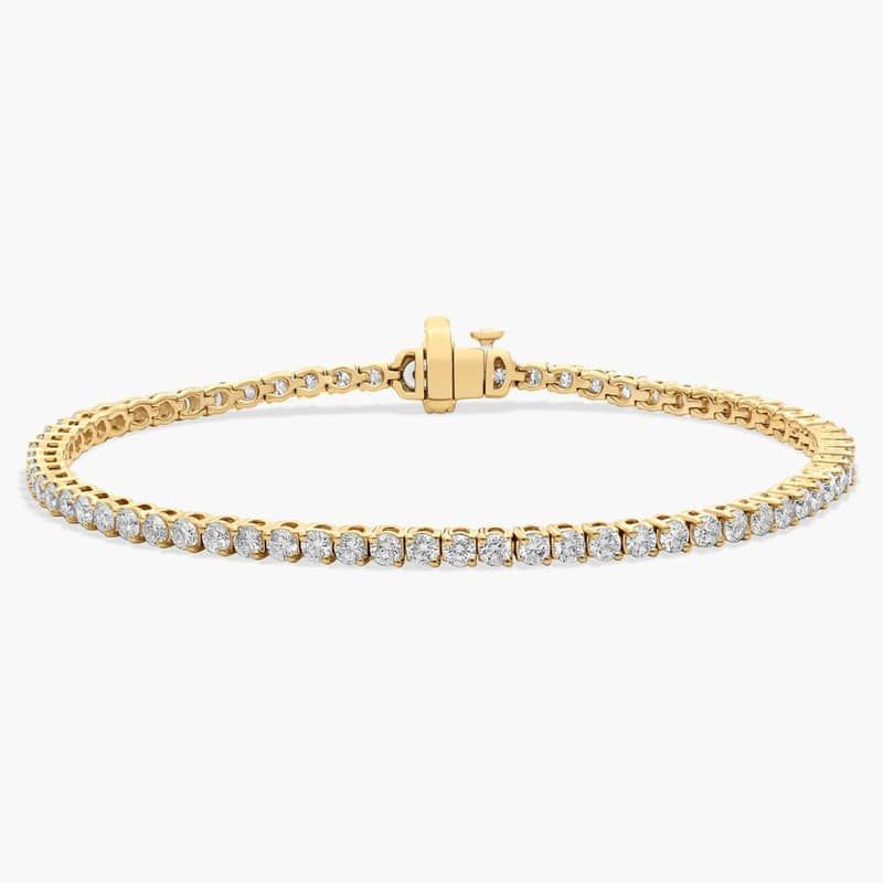 7 " Two-Prong Lab Grown Diamond Tennis Bracelet In 14K Yellow Gold (3 Ct. tw. - F-G / VS2-SI1)