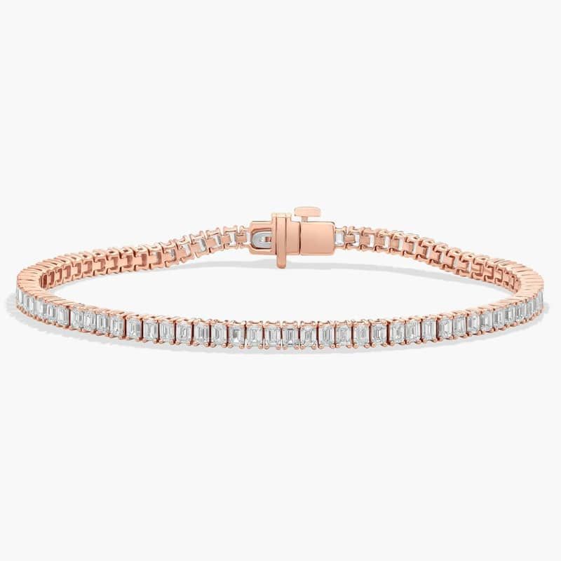 7 " Emerald Cut Diamond Tennis Bracelet In 14K Rose Gold (5 Ct. tw. - H-I / SI1-SI2)