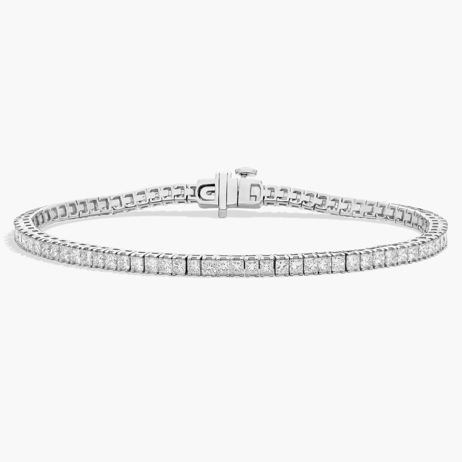 7"PrincessCutDiamondTennisBraceletInPlatinum(5Ct.tw.-H-I/SI1-SI2)