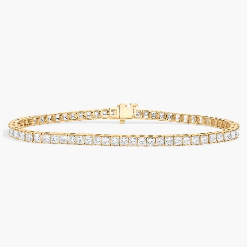 7 " Princess Cut Lab Grown Diamond Tennis Bracelet In 14K Yellow Gold (6 1/2 Ct. tw. - F-G / VS2-SI1)