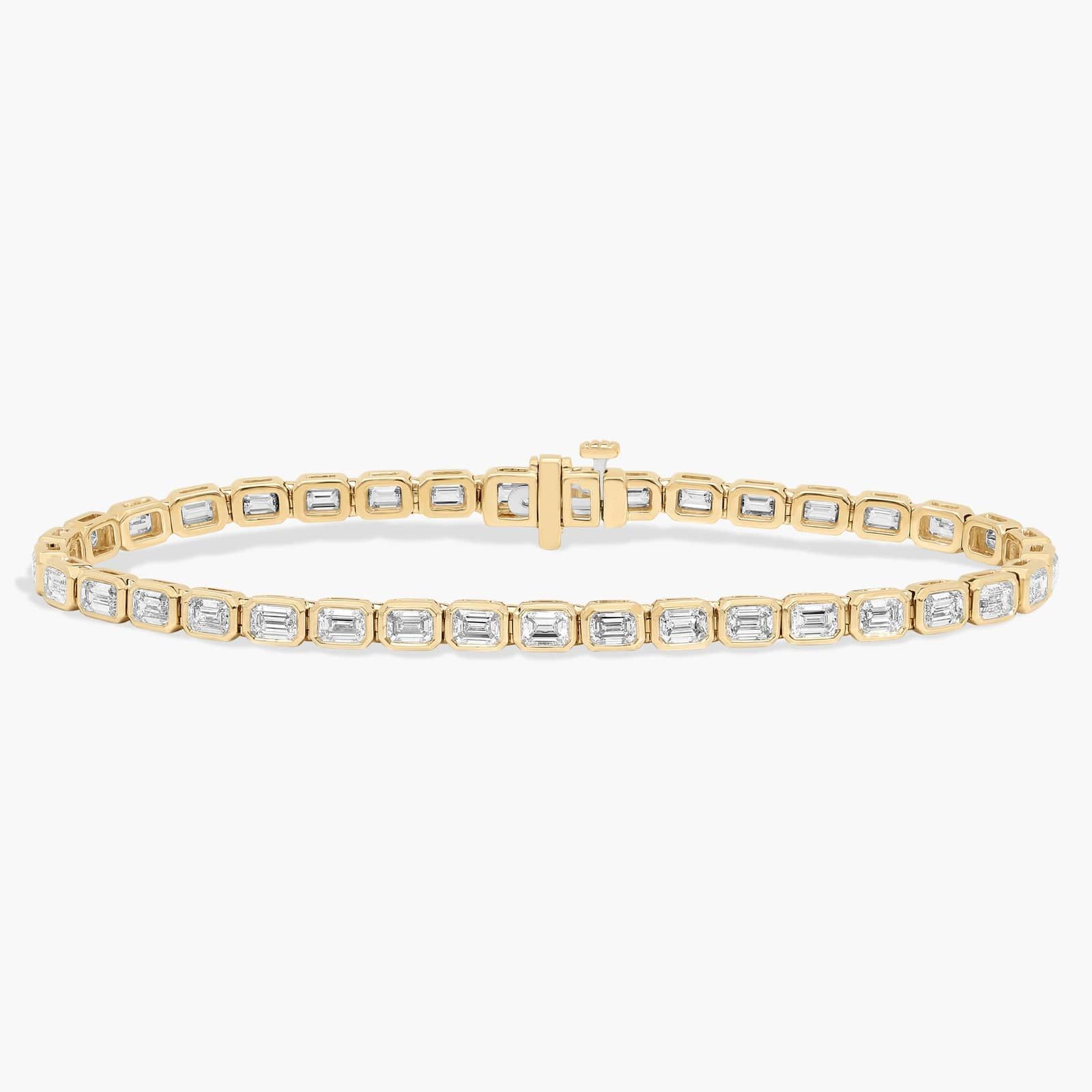 7 " Emerald Cut Lab Grown Diamond Tennis Bracelet In 14K Yellow Gold  8 Ct Tw F G Vs2 Si1 Item 252255