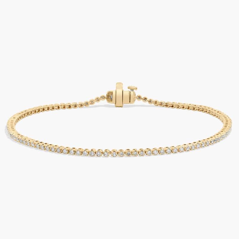 8 " Four Prong Lab-Grown Diamond Tennis Bracelet In 14K Yellow Gold (1 Ct. - F-G / VS2-SI1)