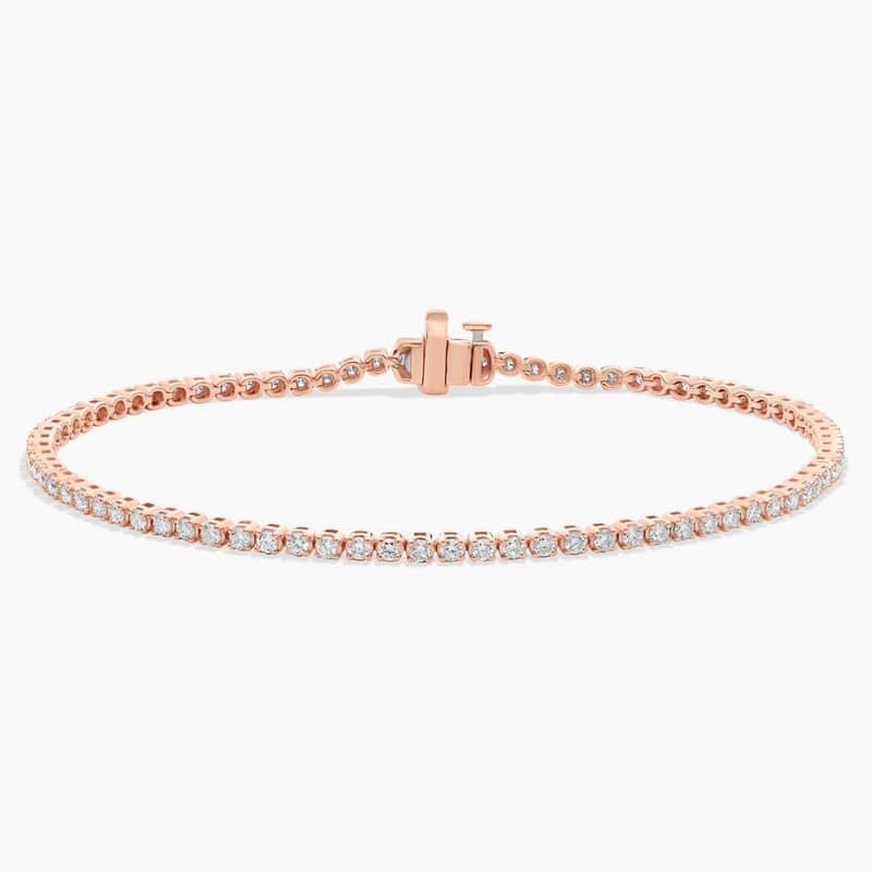 8 " Four Prong Diamond Tennis Bracelet In 14K Rose Gold (2 Ct. - H-I / SI1-SI2)