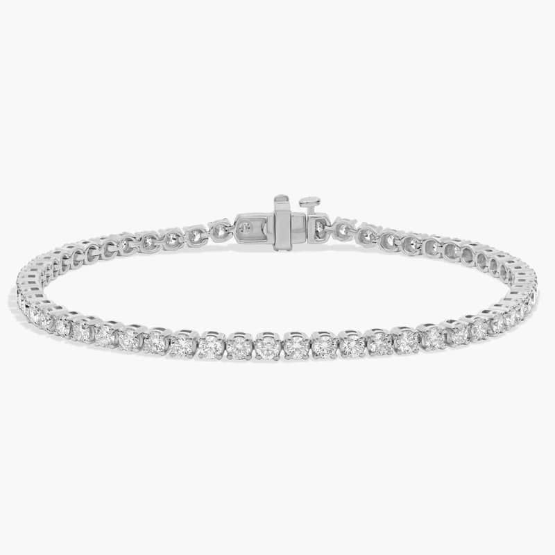 8 " Four Prong Diamond Tennis Bracelet In Platinum (5 Ct. - H-I / SI1-SI2)