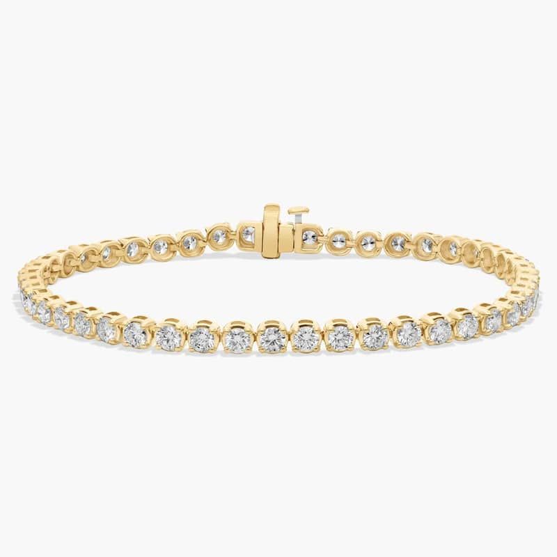 8 " Four Prong Lab-Grown Diamond Tennis Bracelet In 14K Yellow Gold (7 Ct. - F-G / VS2-SI1)