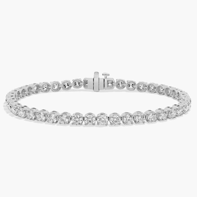 8 " Four Prong Lab-Grown Diamond Tennis Bracelet In 14K White Gold (10 Ct. - F-G / VS2-SI1)