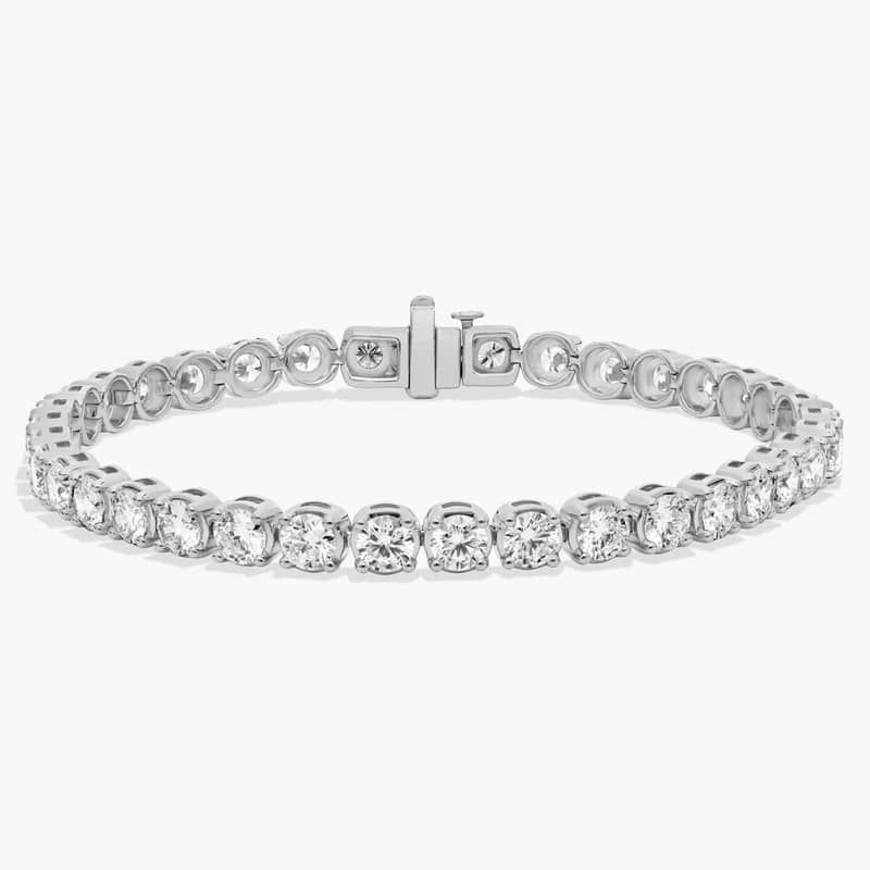 8 " Four Prong Lab-Grown Diamond Tennis Bracelet In 14K White Gold (12 Ct. - F-G / VS2-SI1)