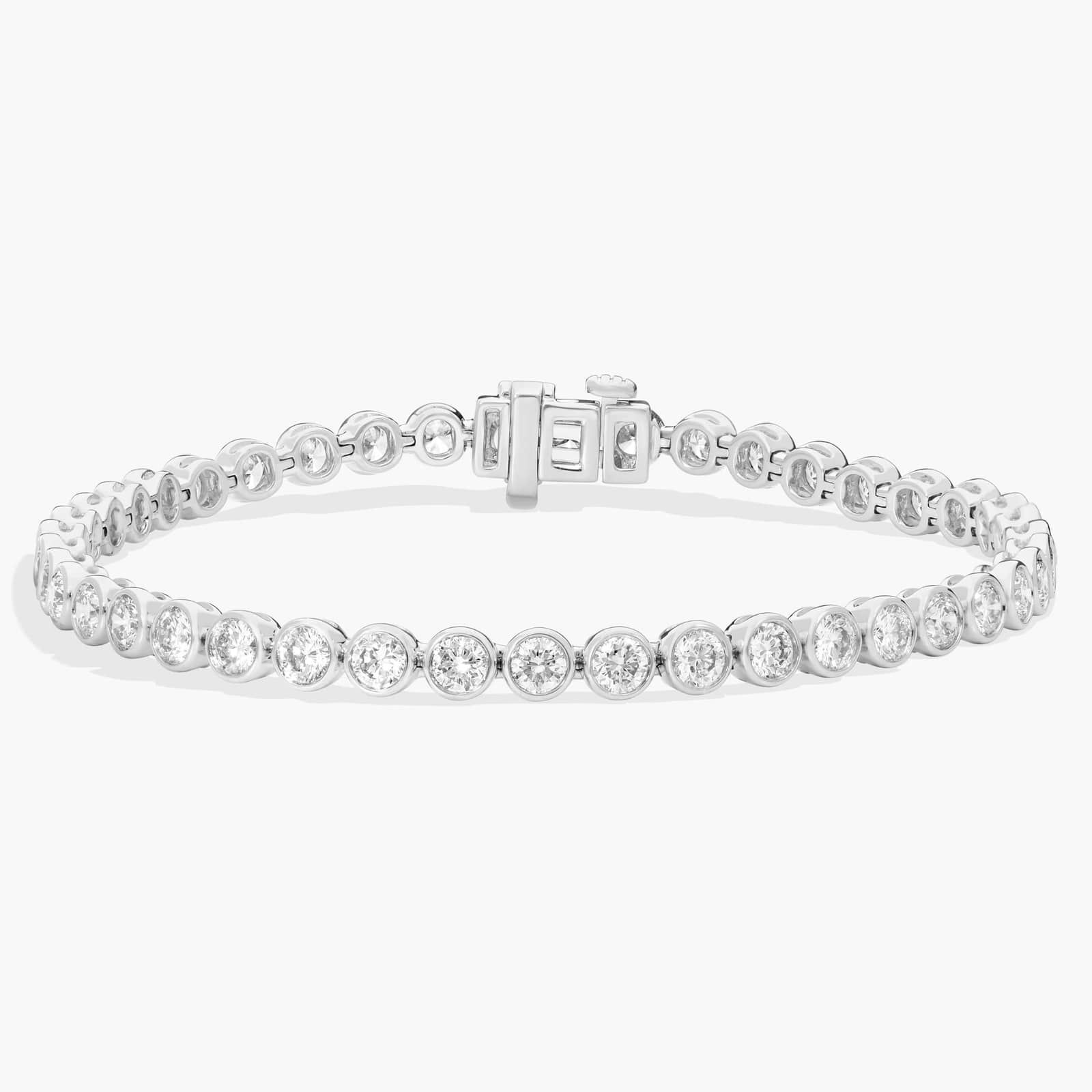 Bezel Tennis Bracelet With 5 CTW Round Diamonds in Platinum