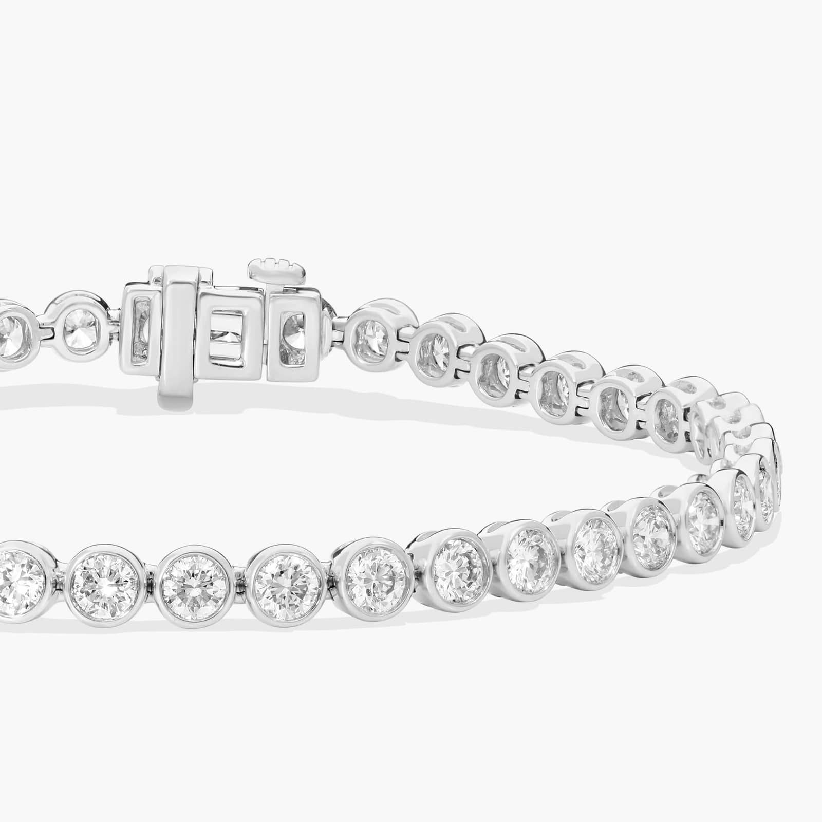 Bezel Tennis Bracelet With 5 CTW Round Diamonds in Platinum