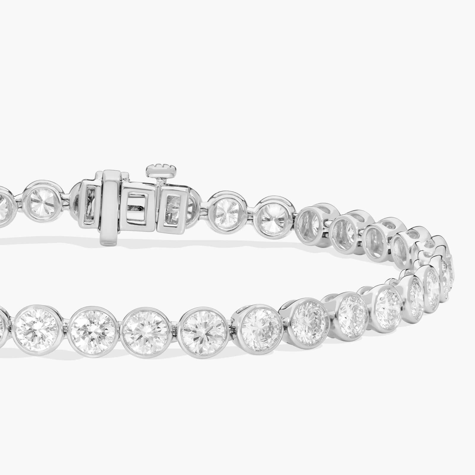 Bezel Tennis Bracelet With 8 CTW Round Diamonds in Platinum