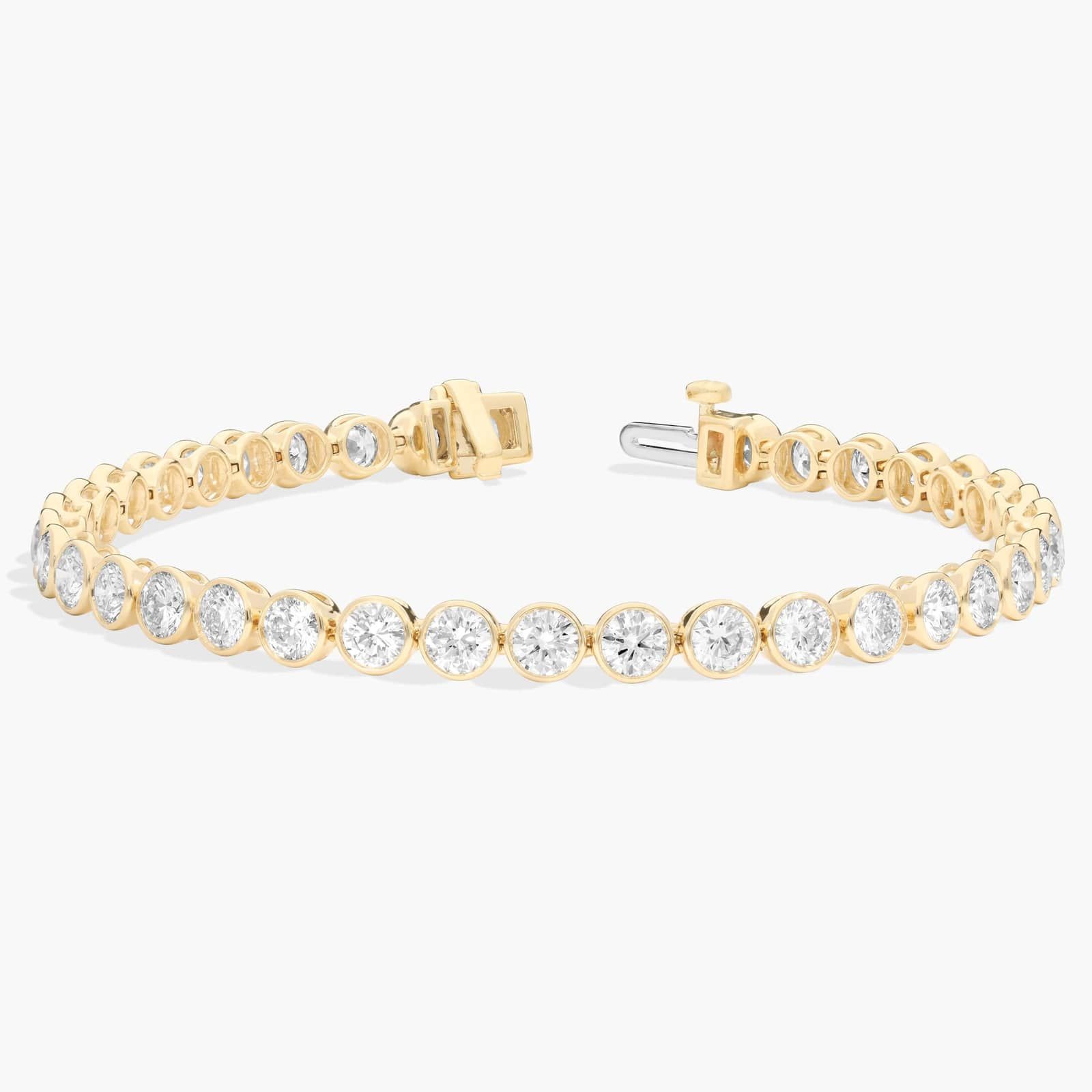 Bezel Tennis Bracelet With 8 CTW Round Lab-Grown Diamonds in 14K Yellow Gold