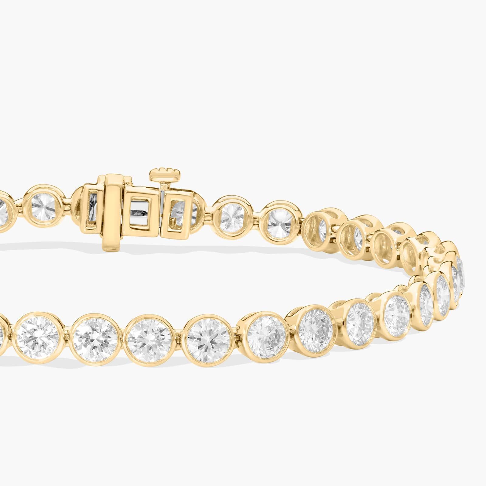 Bezel Tennis Bracelet With 8 CTW Round Lab-Grown Diamonds in 14K Yellow Gold