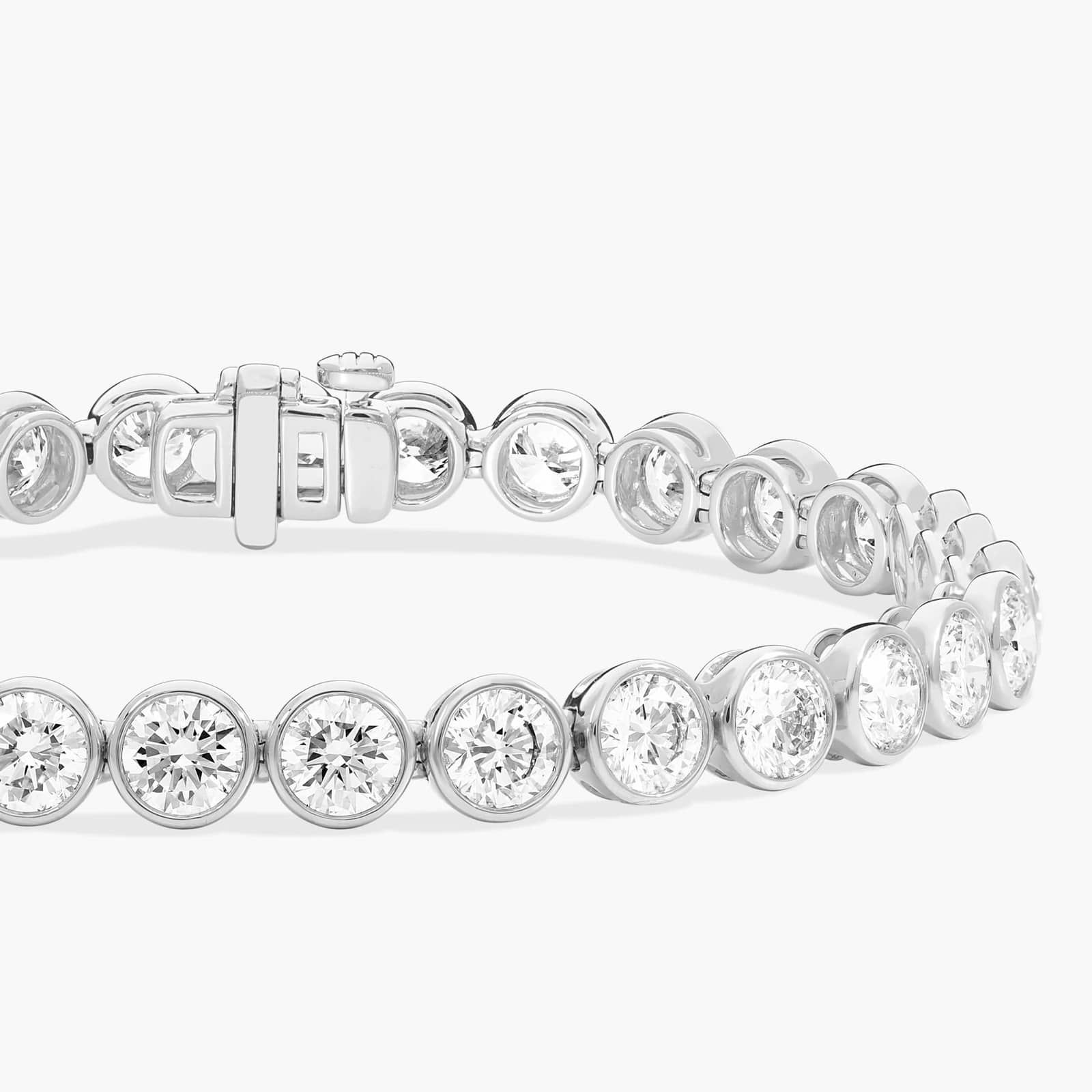 Bezel Tennis Bracelet With 12 CTW Round Lab-Grown Diamonds in 14K White Gold