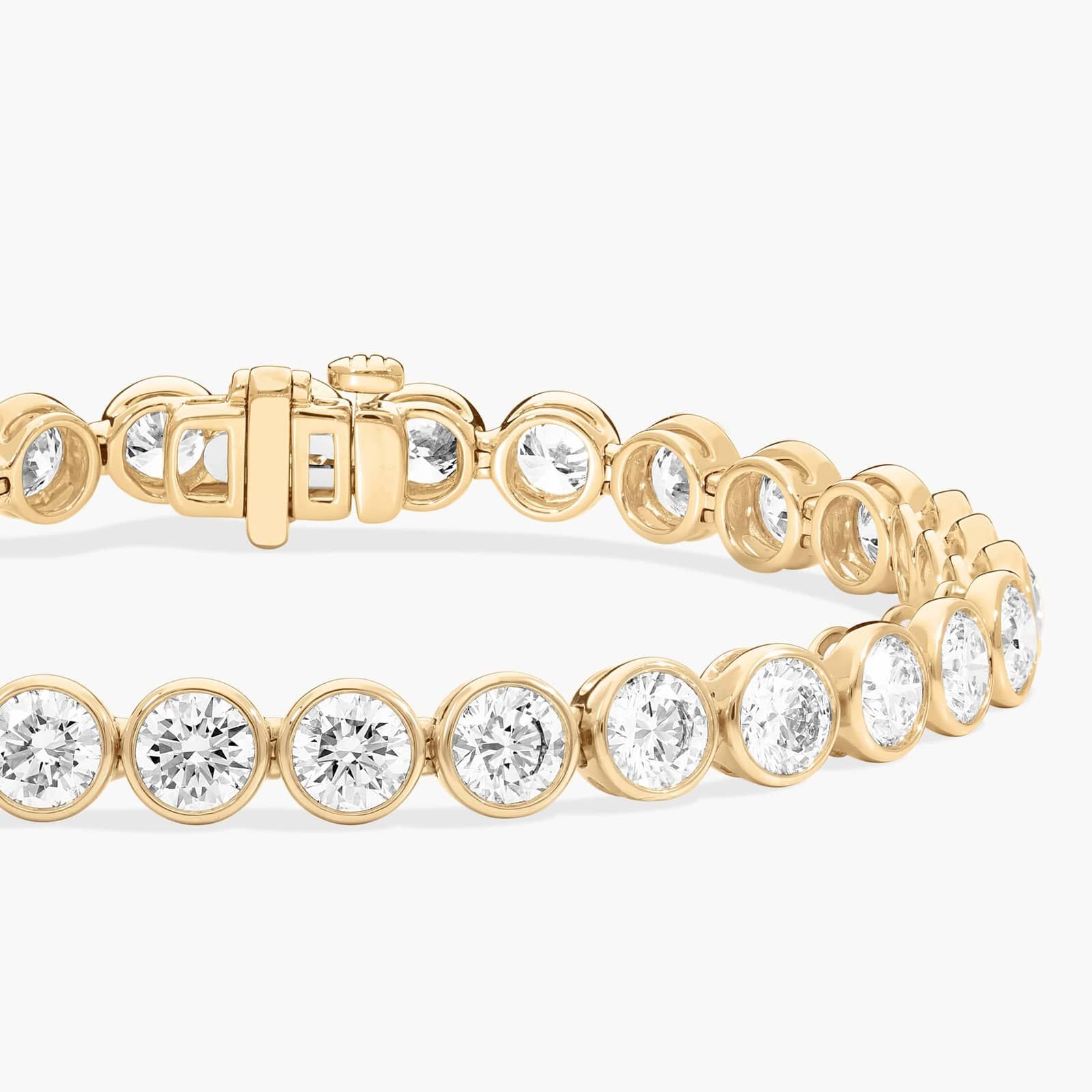 Bezel Tennis Bracelet With 12 CTW Round Lab-Grown Diamonds in 14K Yellow Gold