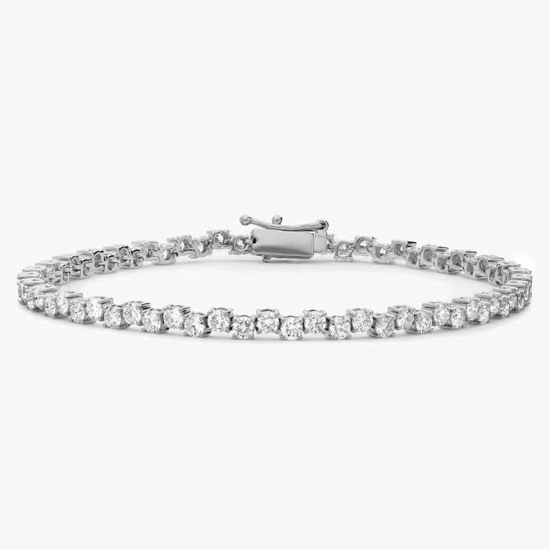 Alternating Lab-Grown Diamond Bracelet in 14K White Gold (4 ct. tw.)