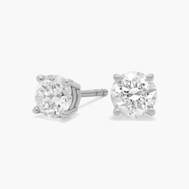 Diamond Stud Earrings in 14k White Gold (1 ct. tw.)