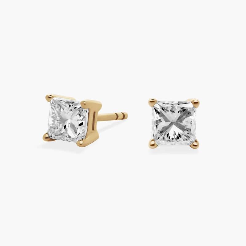 Princess Cut Diamond Stud Earrings in 14k Yellow Gold (1 1/2 ct. tw.)