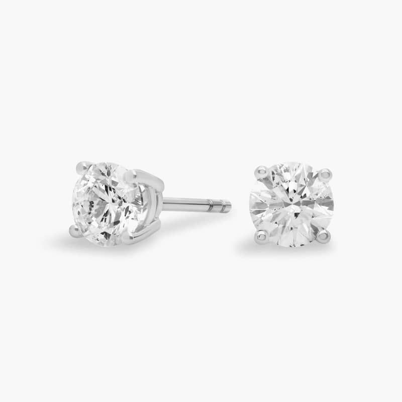 Canadian Diamond Stud Earrings in 18k White Gold (1 ct. tw.)