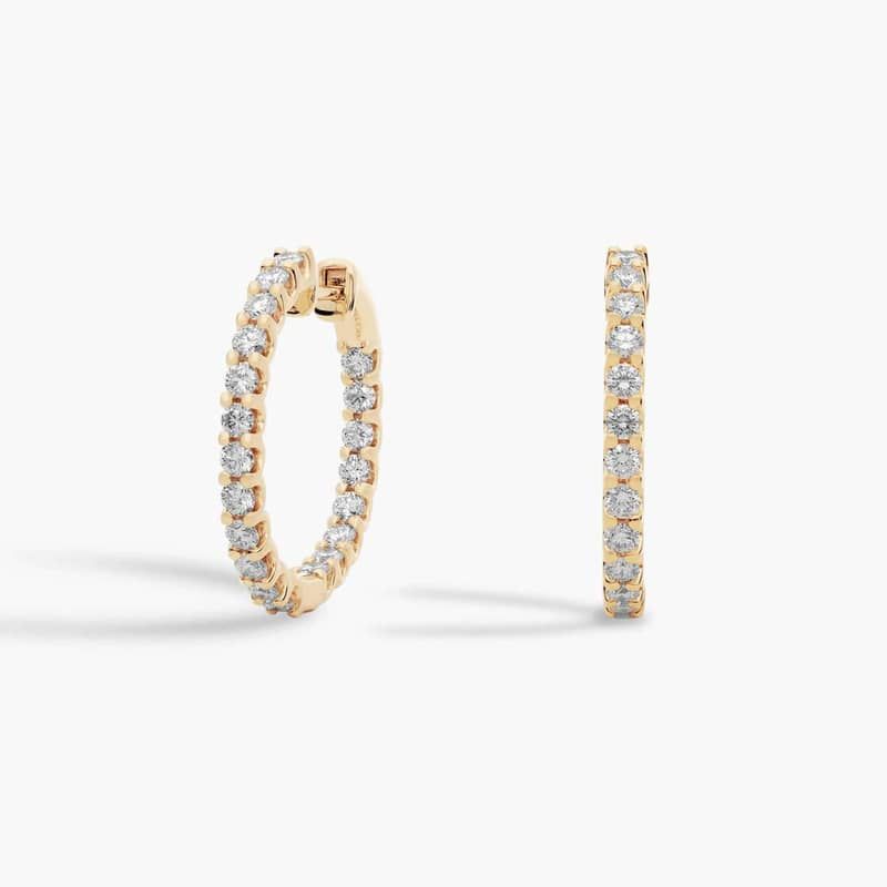 Luna Diamond Eternity Hoop Earrings in 18k Yellow Gold (1 1/2 ct. tw.)