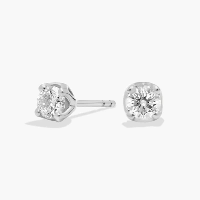 Tulip Stud Earrings in 18K White Gold (1/2 ct. tw.)