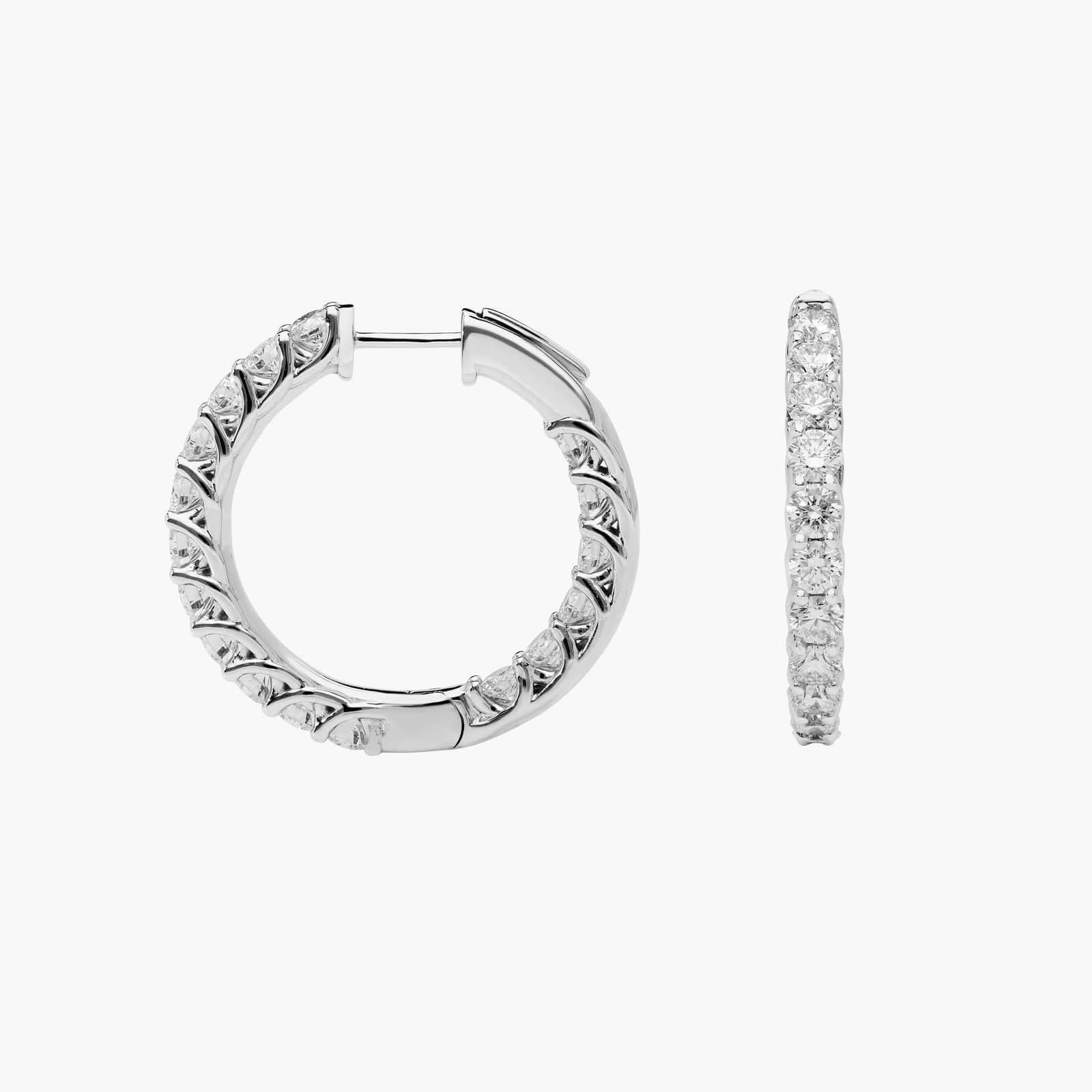 Tessere Eternity Diamond Hoop Earrings in 14k White Gold (3 ct. tw.)