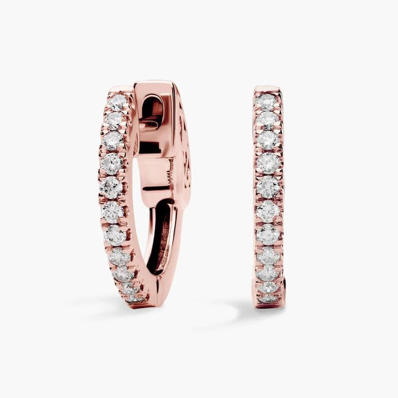 The Perfect Diamond Hoops In 14k Rose Gold (1/4 ct. tw.)