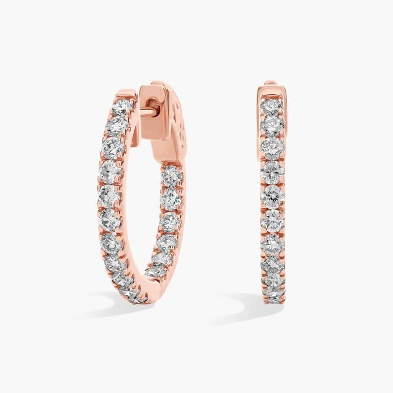 The Perfect Diamond Hoops In 14k Rose Gold (1 ct. tw.)