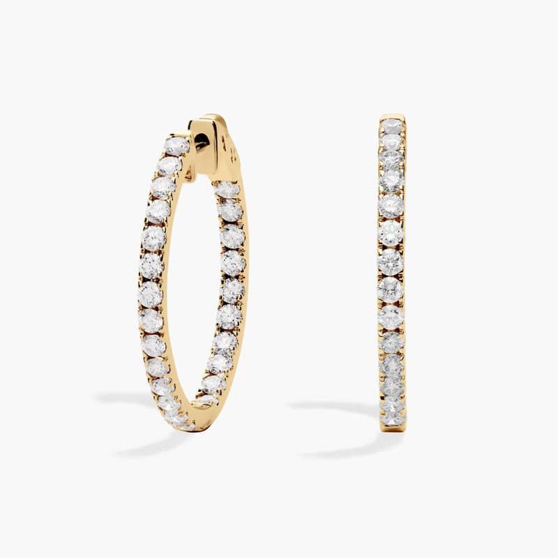 The Perfect Diamond Hoops in 14k Yellow Gold (2 ct. tw.)