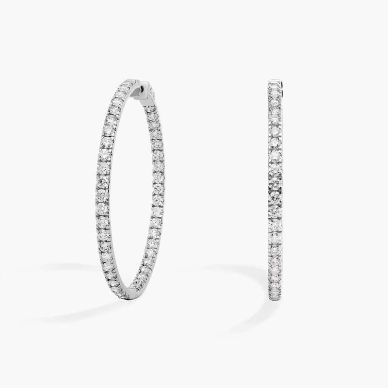 The Perfect Diamond Hoops in 14k White Gold (10 ct. tw.)