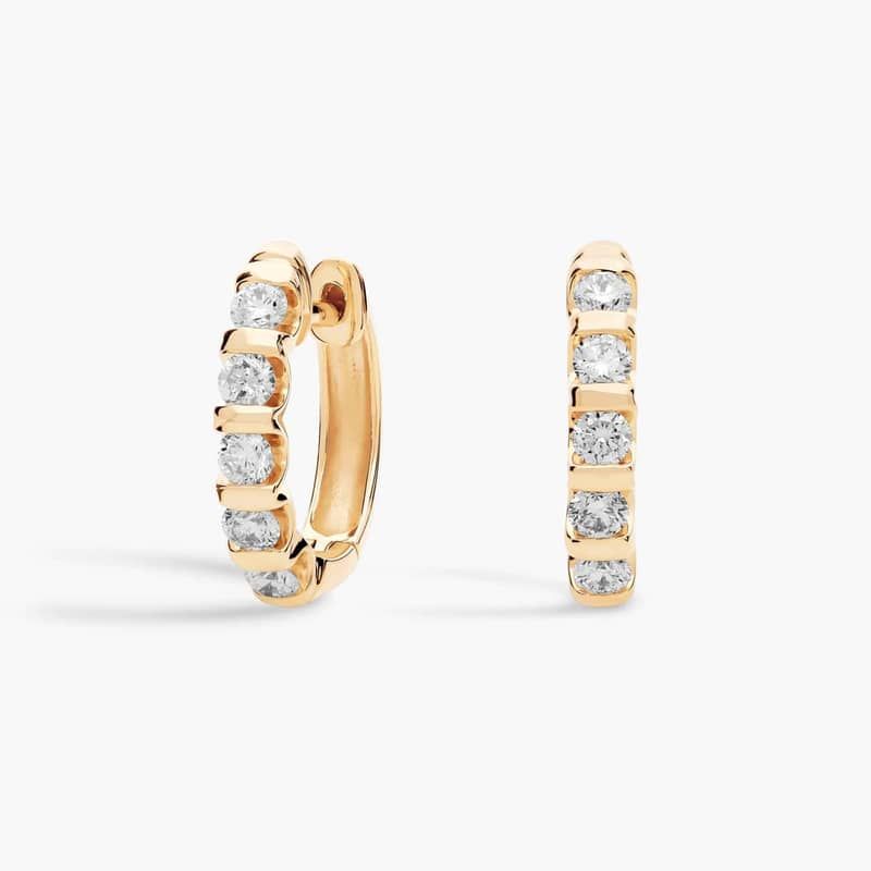 Diamond Bar Hoop Earrings in 14k Yellow Gold (1 ct. tw.)