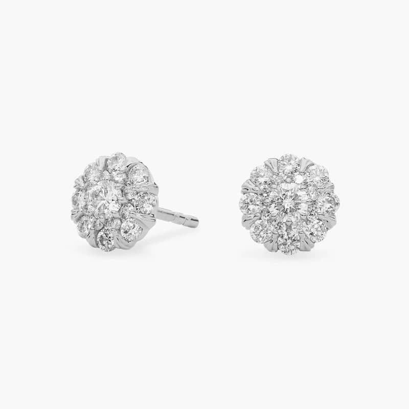 Diamond Double Halo Stud Earrings in 14k White Gold (1/2 ct. tw.)