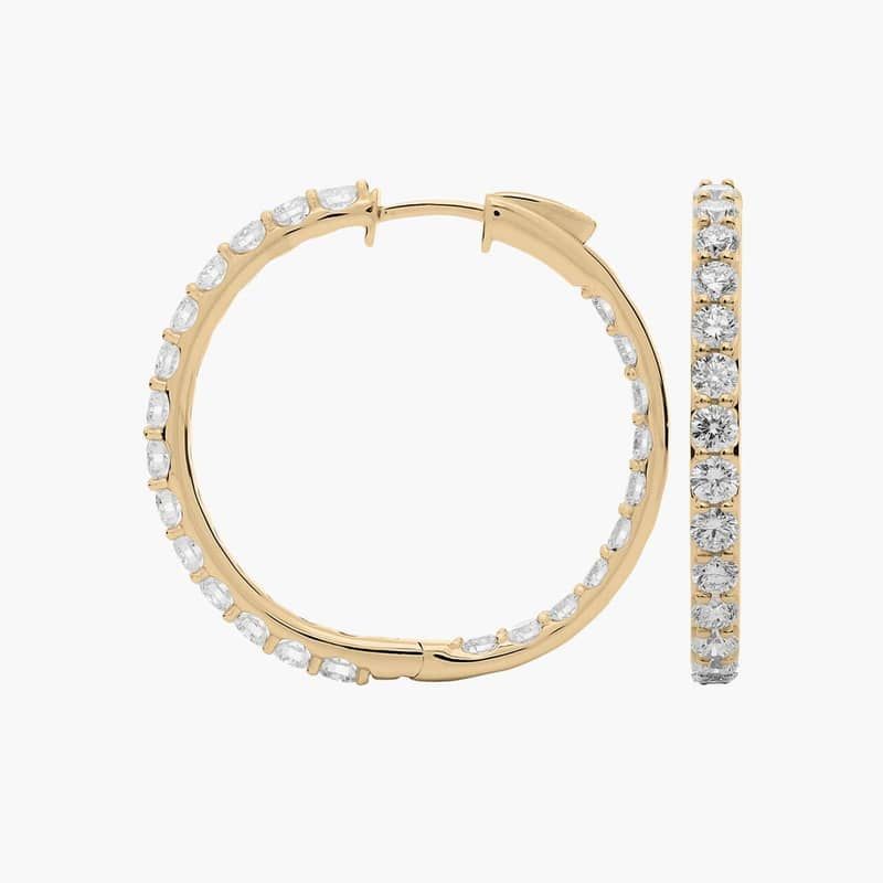 Lab Grown Diamond Eternity Hoop Earrings in 14k Yellow Gold (5 ct. tw.)