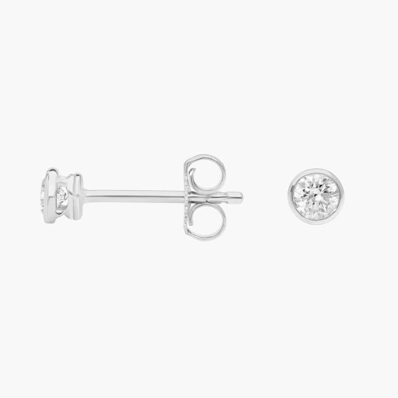 Bezel Set Diamond Stud Earrings In Platinum (1/4 Ct. tw. - H-I / SI1-SI2)